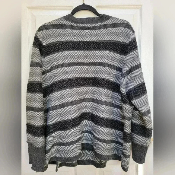 Ruff Hewn 25% Wool Full Zip Striped Sweater Jacket Plus Size 2x - Picture 2 of 4